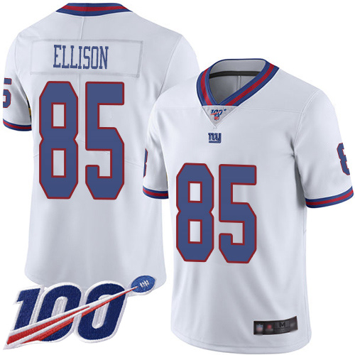 Men New York Giants #85 Rhett Ellison Limited White Rush Vapor Untouchable 100th Season Football NFL Jersey->new york giants->NFL Jersey